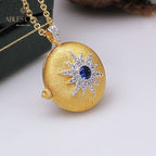 Collier médaillon étoile rubis soyeux 5211