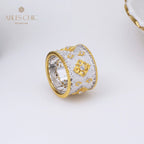 Bague florale riche en étoiles soyeuses 5001