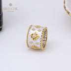 Bague florale riche en étoiles soyeuses 5001