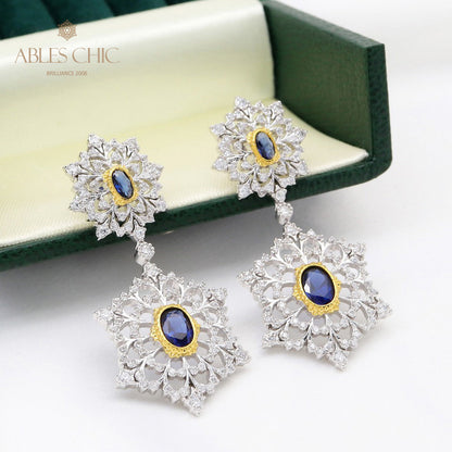 Boucles d'oreilles lustre aérées flocon de neige 5645