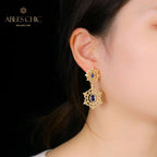 Boucles d'oreilles lustre flocon de neige floral 5654