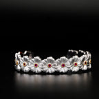 Bracelet floral rubis marguerite 6137