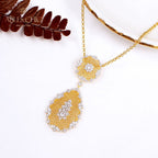 Collier en nid d'abeille floral en dentelle 5552