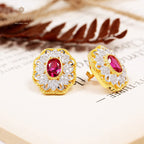 Boucles d'oreilles ovales en filigrane floral saphir 5531