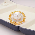 Bague ajourée en perles de coquillage 5732