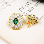 Boucles d'oreilles ovales en filigrane floral saphir 5531