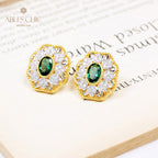 Boucles d'oreilles ovales en filigrane floral saphir 5531