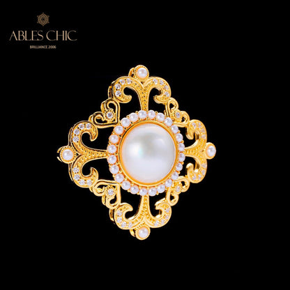 Pendentif halo en filigrane de perles Mabe 5821