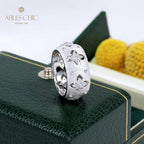 Bague florale trèfles soyeux CZ 5571