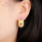 Boucles d'oreilles soyeuses grenat soleil 5152