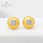 Boucles d'oreilles pierres précieuses florales en soie 5083