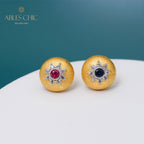 Boucles d'oreilles florales étoile dôme 5091