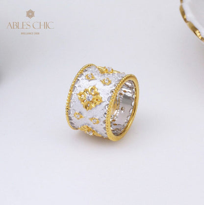 Bague florale riche en étoiles soyeuses 5001