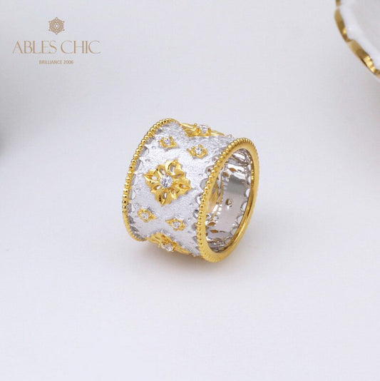 Bague florale riche en étoiles soyeuses 5001