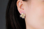 Boucles d'oreilles à tige florales prune 5407