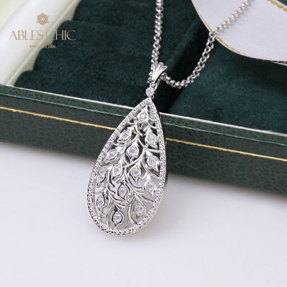 Collier en forme de goutte de boutons de rose 5275