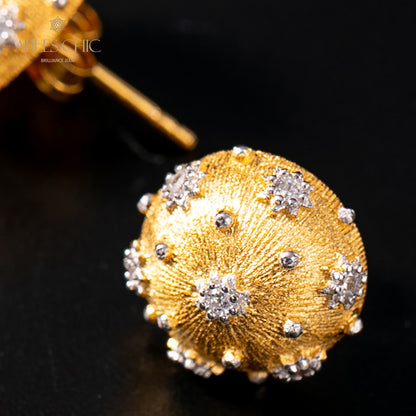 Boucles d'oreilles à motif en tissu dôme étoilé 5089