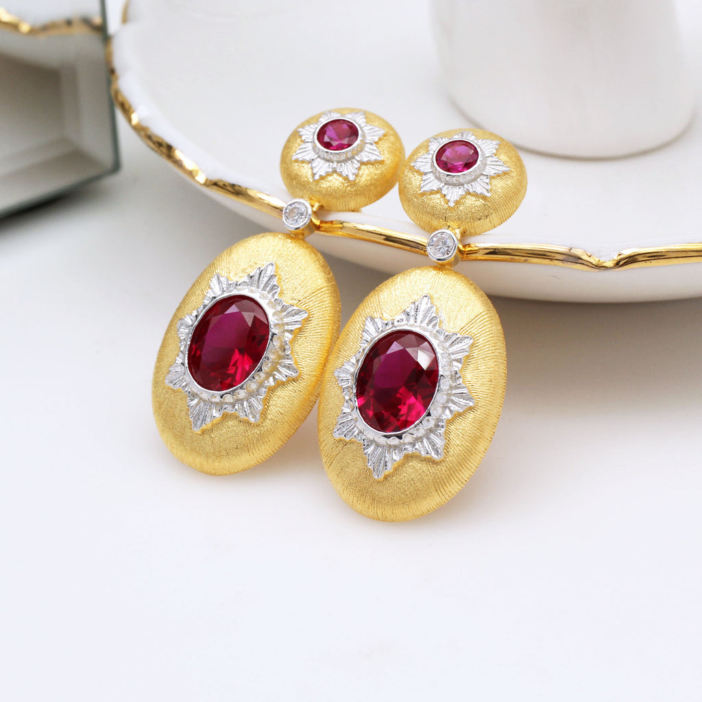 Boucles d'oreilles pendantes ovales étoilées et soyeuses 5468