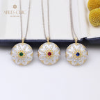 Pendentif médaillon vintage Gem Star 5318