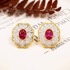 Boucles d'oreilles ovales en filigrane floral saphir 5531
