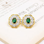 Boucles d'oreilles ovales en filigrane floral saphir 5531