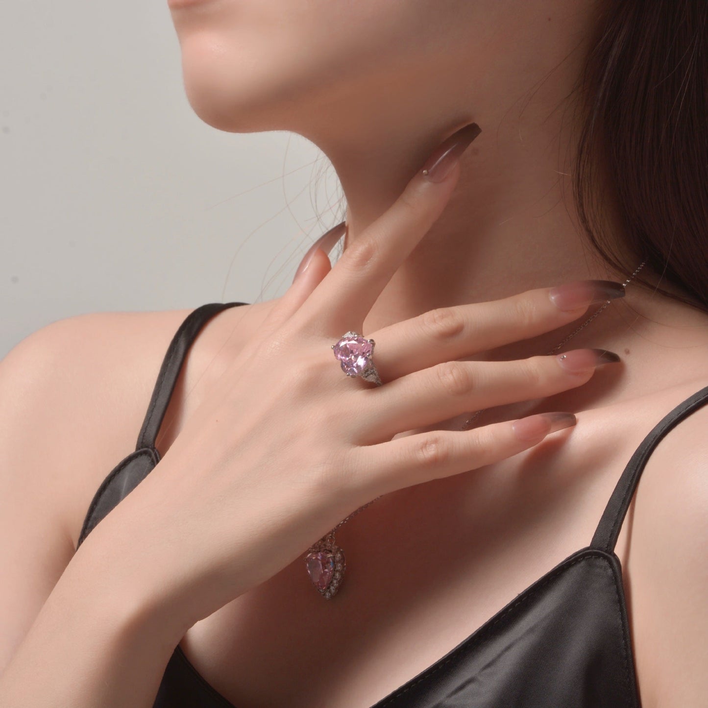 Bague de mariage saphir rose R0926