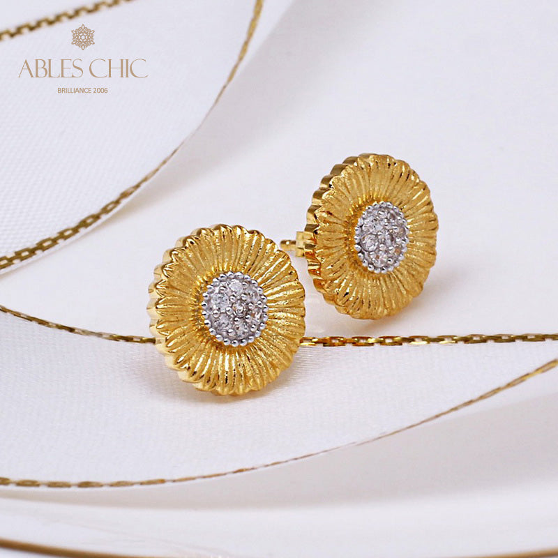 Boucles d'oreilles à tige en forme de marguerite florale 5260