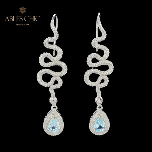 Boucles d'oreilles Topaze Serpent Crawlers 6049