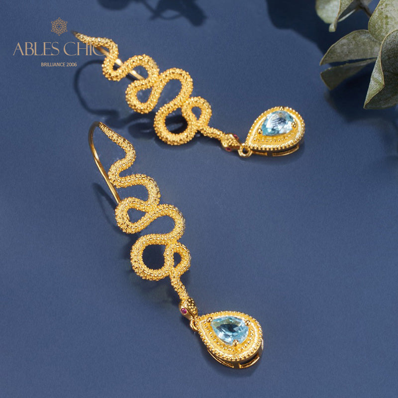 Boucles d'oreilles Topaze Serpent Crawlers 6049