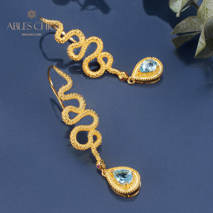 Boucles d'oreilles Topaze Serpent Crawlers 6049