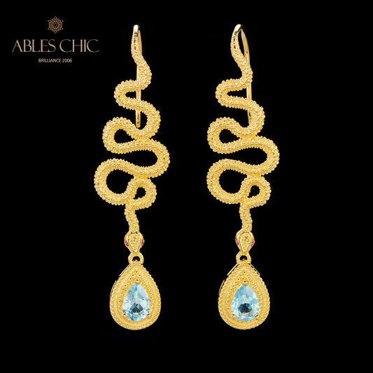 Boucles d'oreilles Topaze Serpent Crawlers 6049