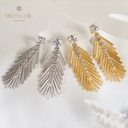 Boucles d'oreilles aiguille de cyprès soyeux 6135