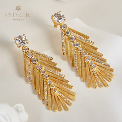 Boucles d'oreilles aiguille de cyprès soyeux 6135