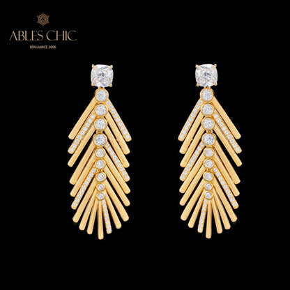 Boucles d'oreilles aiguille de cyprès soyeux 6135