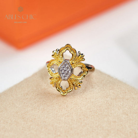 Bague en filigrane de trèfle emblématique 6051