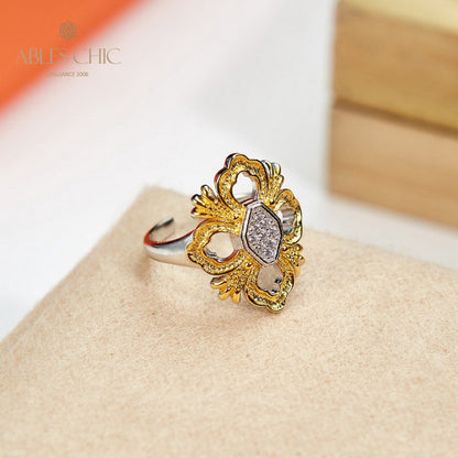 Bague en filigrane de trèfle emblématique 6051