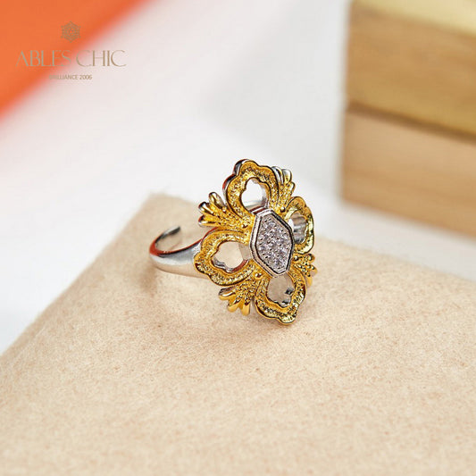 Bague en filigrane de trèfle emblématique 6051