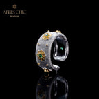 Bague Ouverte Soyeuse Fleurs Étoilées 6374