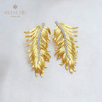 Boucles d'oreilles feuille de cyprès soyeuse 5960
