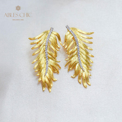 Boucles d'oreilles feuille de cyprès soyeuse 5960