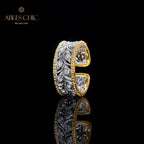 Bague ouverte florale bouton de rose 5992