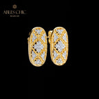 Boucles d'oreilles ovales longues en dentelle 6016