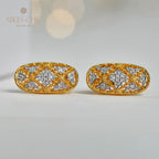 Boucles d'oreilles ovales longues en dentelle 6016