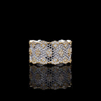 Anneau ouvert floral en nid d'abeille en dentelle 6029
