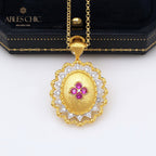 Pendentif Gemme Fleur Soyeuse 5419