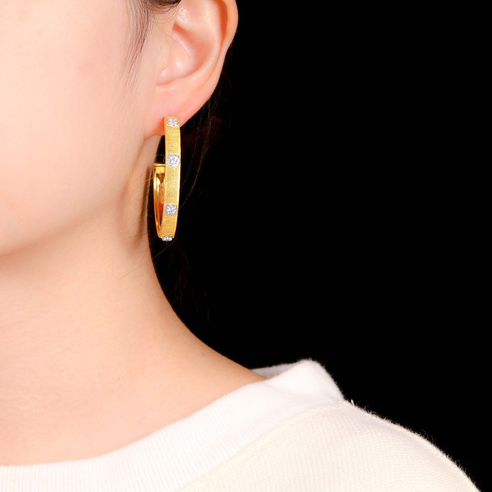 Boucles d'oreilles créoles étoiles en soie 5482