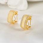 Boucles d'oreilles géométrie motif soie 6139