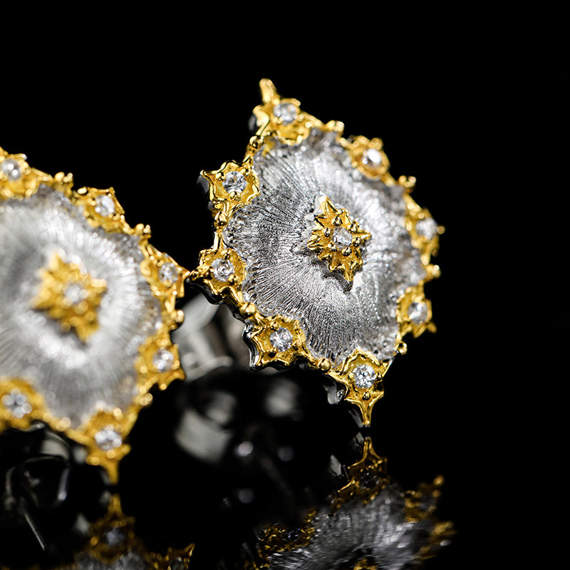 Boucles d'oreilles soyeuses ajourées denses 203734