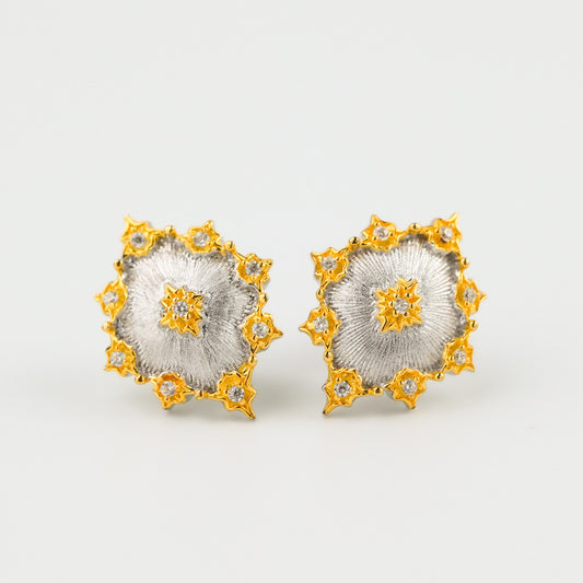 Boucles d'oreilles soyeuses ajourées denses 203734