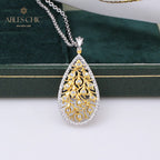 Collier en forme de goutte de boutons de rose 5275